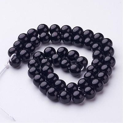Natural Mashan Jade Round Beads Strands G-D263-8mm-XS32-1