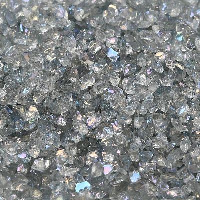 Transparent Electroplate Crushed Glass Craft GLAA-F123-06-1
