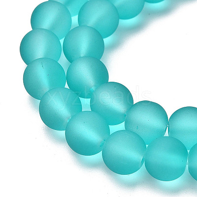 Baking Paint Transparent Glass Bead Strands GLAA-S031-10mm-18-1