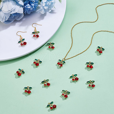 32Pcs Rack Plating Alloy Rhinestone Pendants FIND-ME0002-42-1
