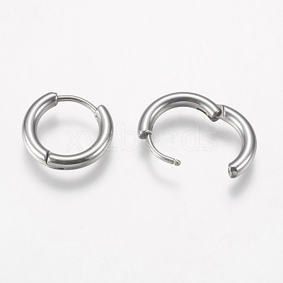 Tarnish Resistant 201 Stainless Steel Huggie Hoop Earrings Findings STAS-F149-33P-C-1