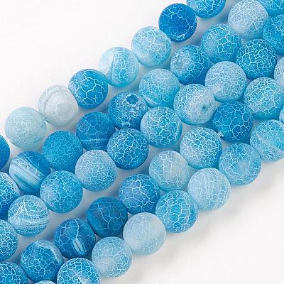 Natural Weathered Agate Beads Strands X-G-G589-8mm-14-1