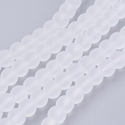 Baking Paint Transparent Glass Bead Strands GLAA-S031-6mm-13-1