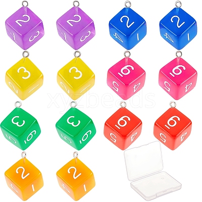 14Pcs 7 Colors Acrylic Pendants TACR-SC0001-12-1