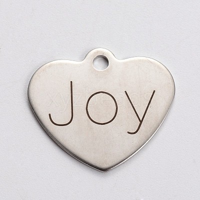 Non-Tarnish Stainless Steel Heart Pendants STAS-L165-A03-1