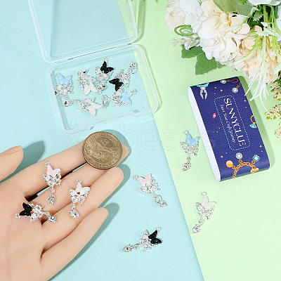 16Pcs 4 Colors Alloy Resin Pendants FIND-SC0021-08-1