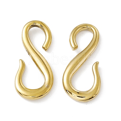 PVD Vacuum Plating 304 Stainless Steel S Hook Clasps STAS-G278-44G-1
