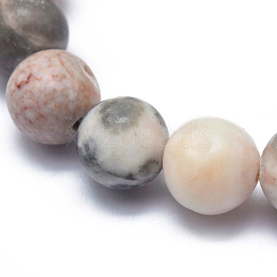 Natural Zebra Jasper Bead Stretch Bracelets BJEW-K212-A-035-1
