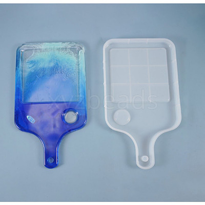 Rectangle with Pattern Handle Dinner Plate Silicone Molds DIY-L021-57-1