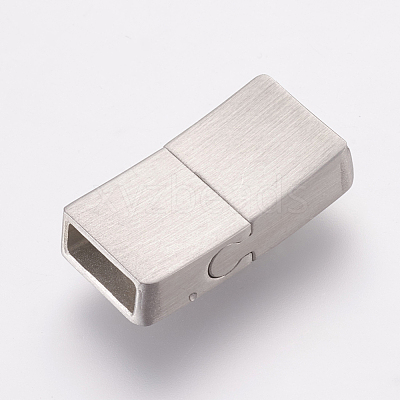 Tarnish Resistant 304 Stainless Steel Magnetic Clasps with Glue-in Ends STAS-E144-062P-1