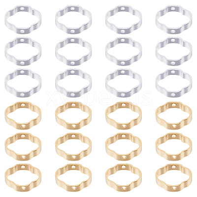 60Pcs 2 Colors Brass Bead Frame KK-SC0004-66-1