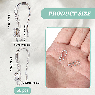 60Pcs Brass Wire Earring Findings FIND-SP0003-67B-P-1