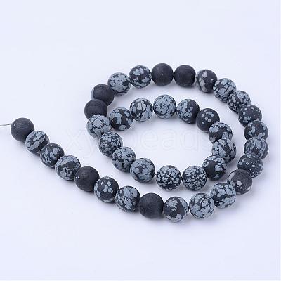 Natural Snowflake Obsidian Beads Strands G-Q462-6mm-10-1