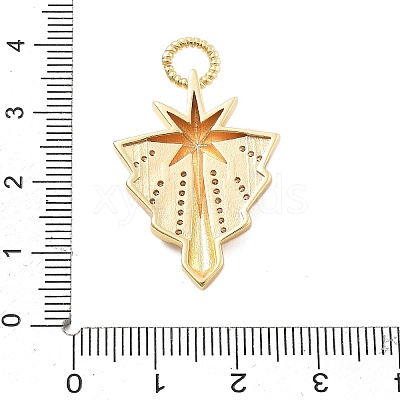 Brass Micro Pave Cubic Zirconia Pendants X-KK-L209-095G-1