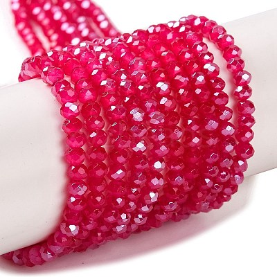 Baking Electroplate Glass Beads Strands DGLA-A039-J4mm-B21-1