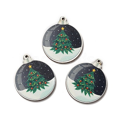 Single Face Printed Wood Pendants LS-WOOD-H102-02H-1
