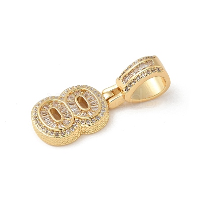 Brass Clear Cubic Zirconia European Dangle Charms LS-KK-R003-01G-08-1