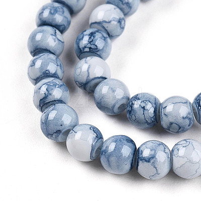 Baking Paint Glass Beads Strands DGLA-N003-4mm-C07-1