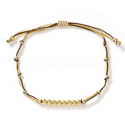 Brass Round Beads Braided Bead Bracelets AZ5003-12-1
