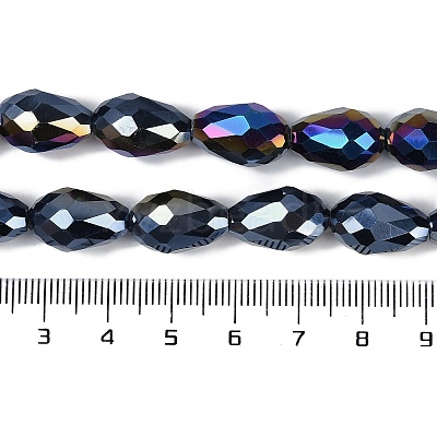 Opaque Solid Color Electroplate Glass Beads Strands EGLA-N013-P4mm-B01-1