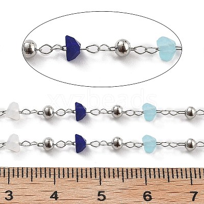 Handmade Brass & Glass Bead Chains CHC-L051-03P-02-1