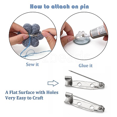 Iron Brooch Findings E021Y-NFAB-1