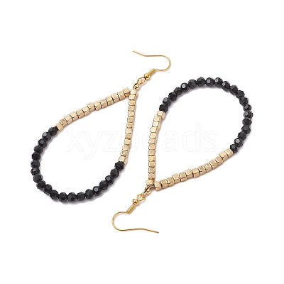 Glass & Plastic Beaded Dangle Earrings EJEW-JE05857-01-1