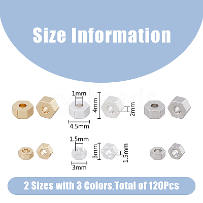 120Pcs 6 Styles Rack Plating Brass Beads KK-FH0006-97-1