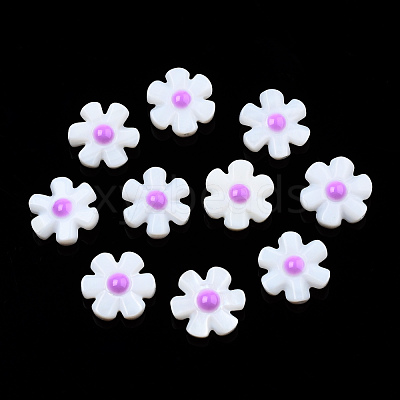 Natural Freshwater Shell Enamel Beads SHEL-N003-27B-1