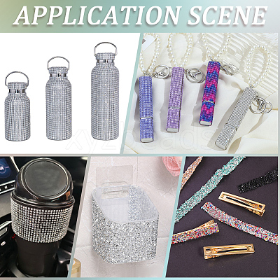 3 Yards 3 Styles Self-adhesion ABS Imitation Pearl with Rhinesatone Hotfix Rhinestone DIY-CY0001-88-1