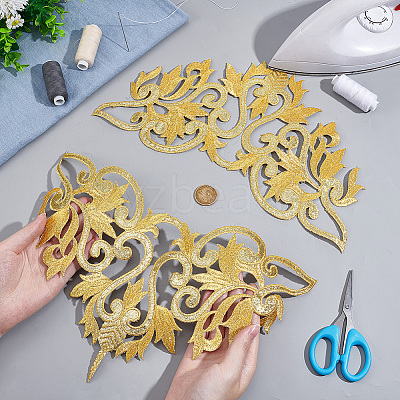 Ethnic Style Polyester Metallic Thread Embroidery Iron on Applique Patch LS-PATC-WH0005-67A-1