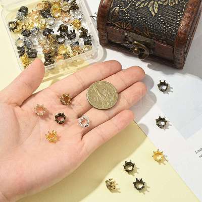 60Pcs 6 Colors Tibetan Style Alloy Beads FIND-FS0004-91-1