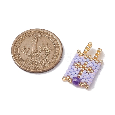 Glass Seed Beaded Pendants PALLOY-MZ00227-01-1
