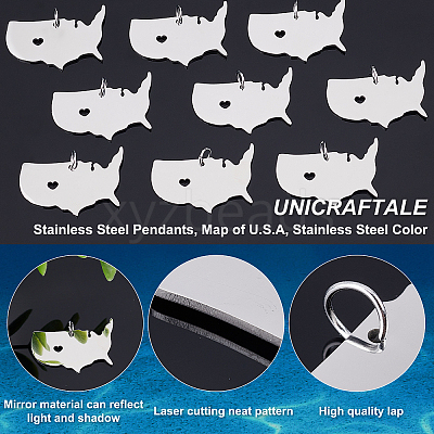 12Pcs 201 Stainless Steel Pendants STAS-UN0036-65-1