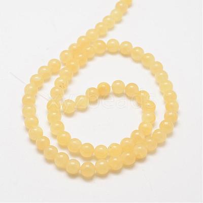 Natural Yellow Jade Bead Strands G-K121-02-10mm-1