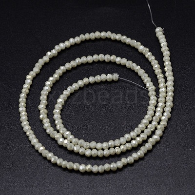 Faceted Rondelle Full Rainbow Plated Electroplate Glass Beads Strands EGLA-M004-2mm-A17-1
