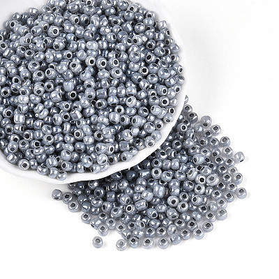 DIY Craft Beads 6/0 Ceylon Round Glass Seed Beads X-SEED-A011-4mm-149-1