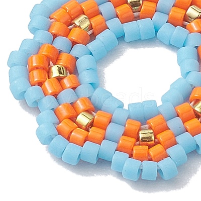 Seed Beads Beaded Charms PALLOY-MZ00205-1