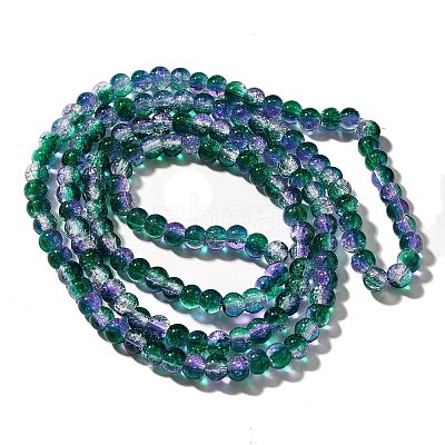 Crackle Glass Beads Strands CCG-C002-6mm-03-1
