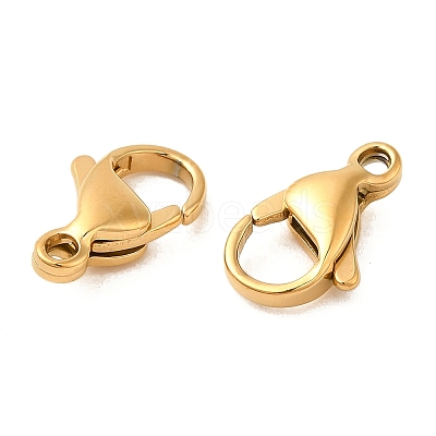 Ion Plating(IP) 304 Stainless Steel Lobster Claw Clasps Hand Polished X-STAS-AB13-G-01-1