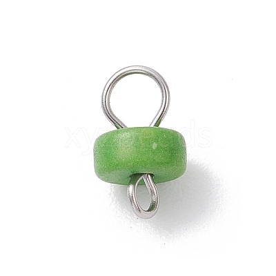 Disc Dyed Synthetic Turquoise Heishi Connector Charms PALLOY-JF04247-01-1