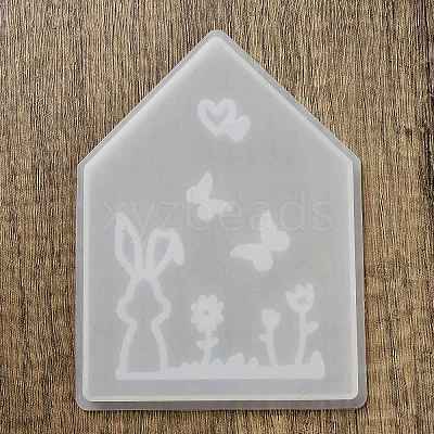 Easter Theme House with Butterfly & Rabbit Pattern DIY Silicone Table Lamp Molds SIMO-G008-01B-1
