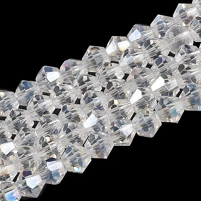 Transparent Electroplate Glass Beads Strands EGLA-A039-T2mm-B13-1