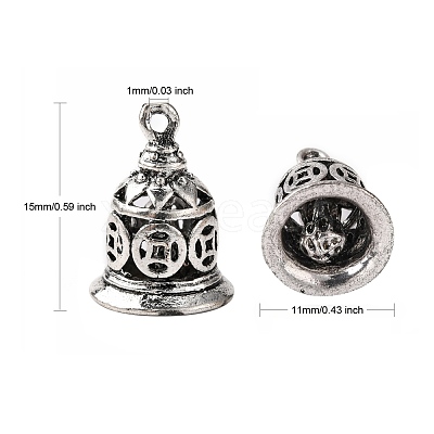Brass Bell Pendants KK-I257-AS-1