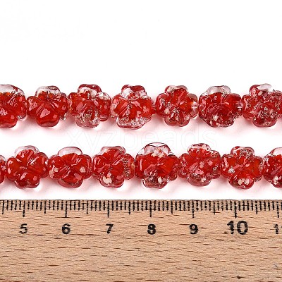 Luminous Handmade Gold Foil Glass Beads Strands FOIL-N029-01D-1