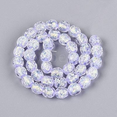 Handmade Foil Glass Beads Strands FOIL-Q002-05G-1