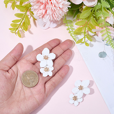1 Pair Alloy Flower Dangle Stud Earrings EJEW-SP0001-18-1