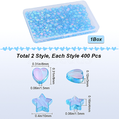 800Pcs 2 Styles Eco-Friendly Transparent Acrylic Beads TACR-SP0001-01D-1