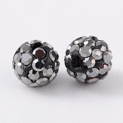Grade A Rhinestone Pave Disco Ball Beads RB-Q100-2-1