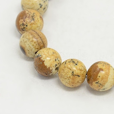 Picture Jasper Round Beads Strands G-GSR8mmC016-1